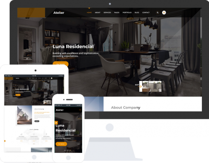 建筑室内设计师和服务响应式模板