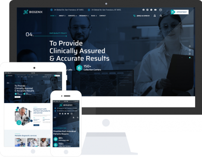 科学研究和实验室响应式网站模板